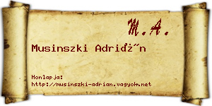 Musinszki Adrián névjegykártya